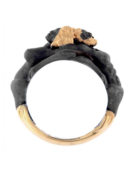 Anello Argento Dorato Rodiato Nero Adamo Ed Eva [f91b7260]