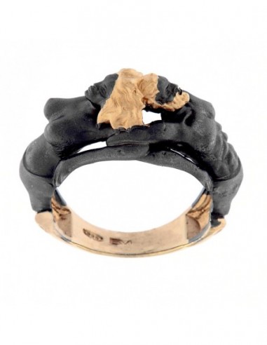 Anello Argento Dorato Rodiato Nero Adamo Ed Eva [4e06b364]