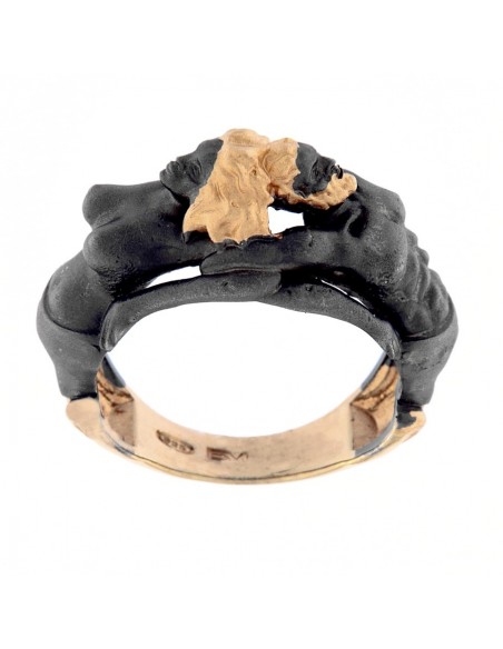 Anello Argento Dorato Rodiato Nero Adamo Ed Eva [4e06b364]