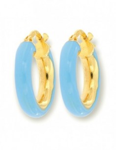 Orecchini Argento Rodiato Cerchi Lisci Celeste17MM [551e82e7]