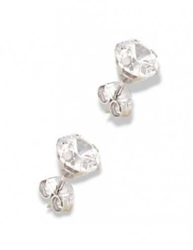 Orecchini Oro Bianco Punto Luce Zircone Tondo 5MM [261ee145]