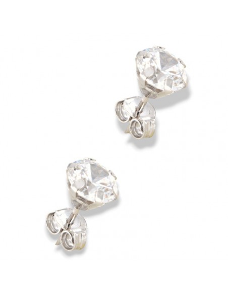 Orecchini Oro Bianco Punto Luce Zircone Tondo 5MM [261ee145]