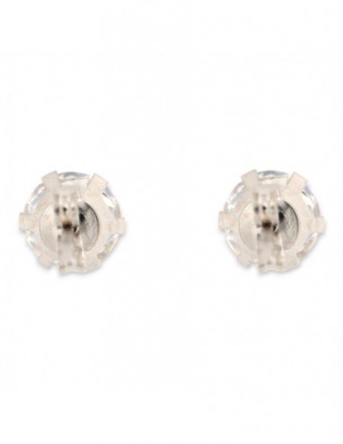 Orecchini Oro Bianco Punto Luce Zircone Tondo 5MM [234ea65b]