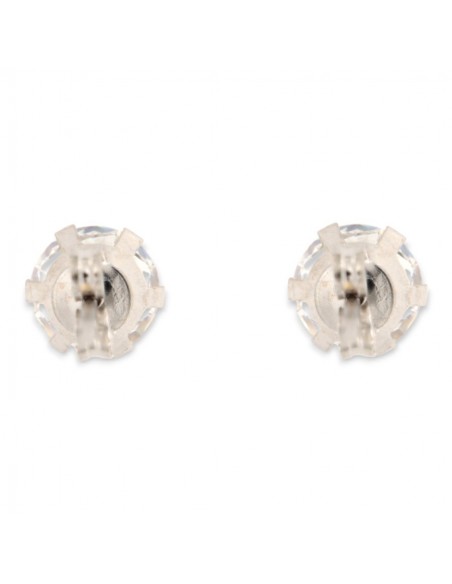 Orecchini Oro Bianco Punto Luce Zircone Tondo 5MM [234ea65b]