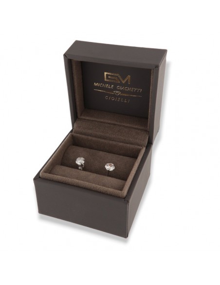 Orecchini Oro Bianco Punto Luce Zircone Tondo 5MM [9453675f]
