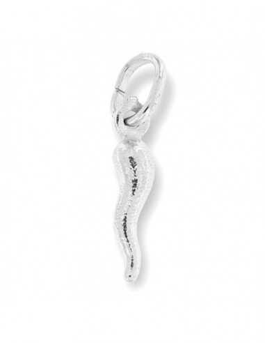 Ciondolo Argento Rodiato Corno Argentato 18MM [16257afb]