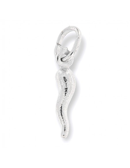 Ciondolo Argento Rodiato Corno Argentato 18MM [16257afb]