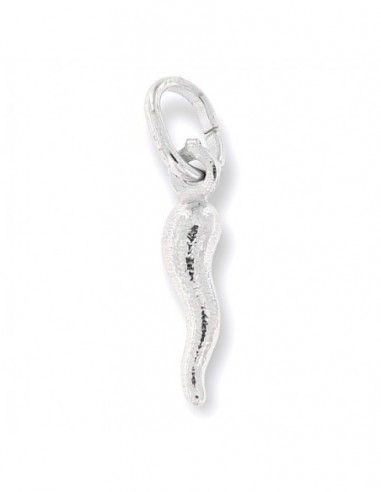 Ciondolo Argento Rodiato Corno Argentato 18MM [e8845d35]