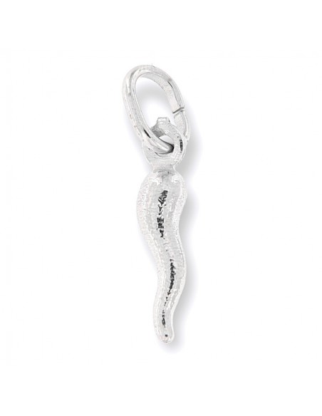 Ciondolo Argento Rodiato Corno Argentato 18MM [e8845d35]