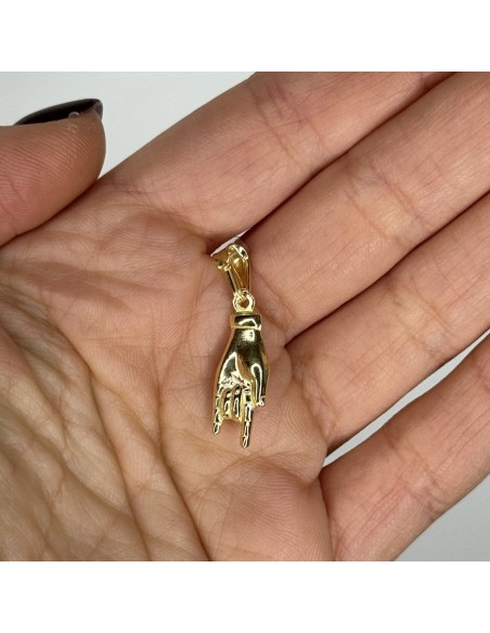 Ciondolo Argento Dorato Mani Corna [9be4412b]