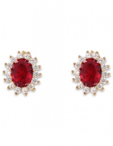 Orecchini Argento Dorato Principessa Rossa 8x6MM [25b01dad]