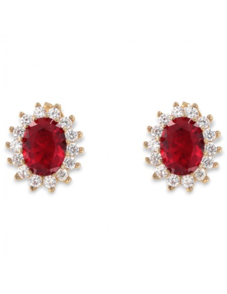 Orecchini Argento Dorato Principessa Rossa 8x6MM [25b01dad]