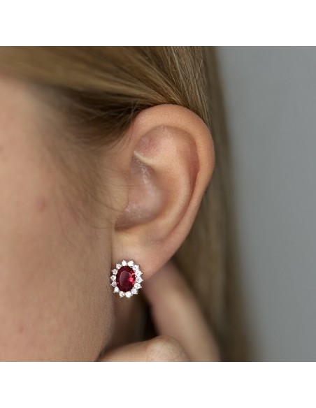 Orecchini Argento Dorato Principessa Rossa 8x6MM [3117cbbc]