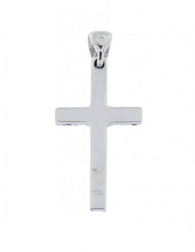 CIONDOLO CROCE ARGENTO ZIRCONI BLU E NERO INTER [27d620e2]