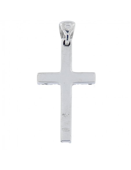 CIONDOLO CROCE ARGENTO ZIRCONI BLU E NERO INTER [27d620e2]
