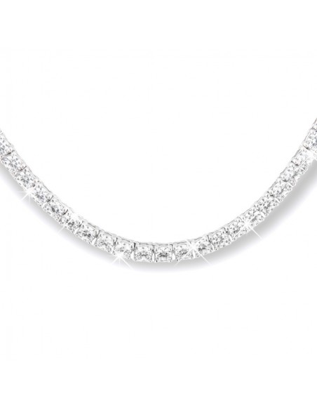 Collana Argento Rodiato Tennis Zirconi Bianchi 3MM [ff8cd3cd]