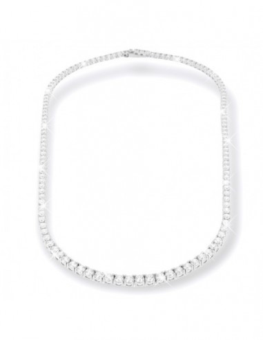 Collana Argento Rodiato Tennis Zirconi Bianchi 3MM [489112c9]