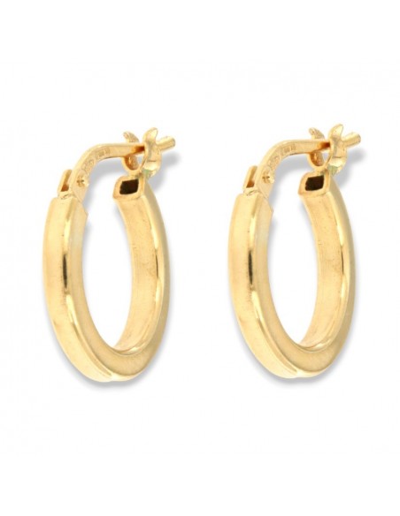 Orecchini Argento Dorato Cerchi 14MM [1a28ebc9]