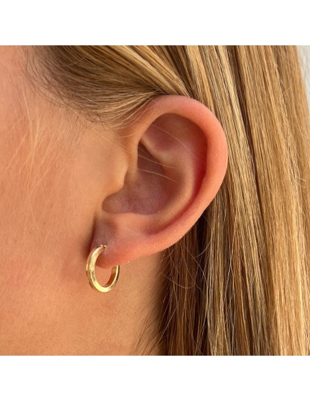 Orecchini Argento Dorato Cerchi 14MM [49dc0b93]