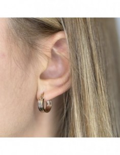 Orecchini Oro Giallo Rosa Bianco Cerchi 13,45MM [1b9a0ce3] 2