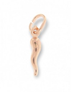 Ciondolo Argento Rosato Corno Portafortuna 18MM [cf0339f6]
