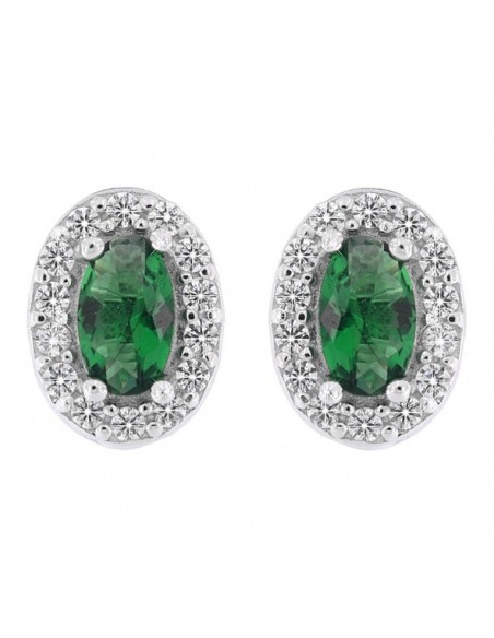 Orecchini Argento Rodiato Principessa Verde 5x3MM [78aa6407]