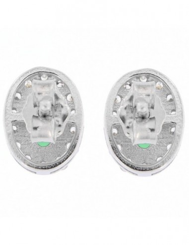 Orecchini Argento Rodiato Principessa Verde 5x3MM [8dd4bfe8]