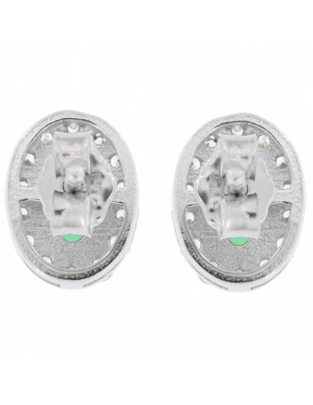 Orecchini Argento Rodiato Principessa Verde 5x3MM [8dd4bfe8]