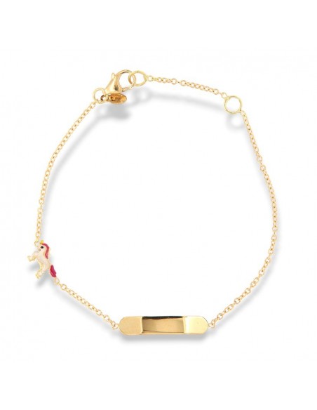 Bracciale Oro Giallo Piastra Centrale Unicorno Neonato [71a11ed3]