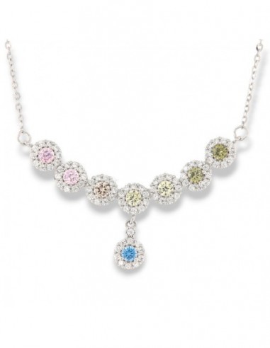 Collana Argento Rodiato Zirconi Magic Multicolor [935614ab]