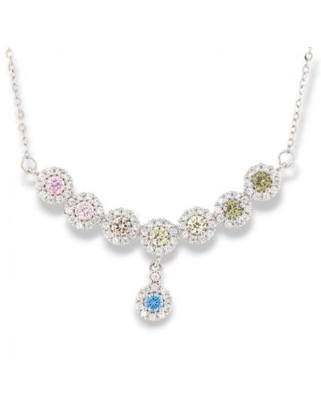Collana Argento Rodiato Zirconi Magic Multicolor [935614ab]