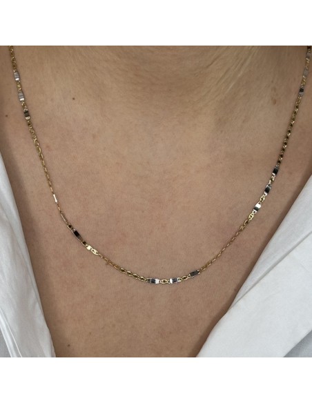 Collana Oro Giallo Bianco  Maglia Marina Alternata [94590c6d]