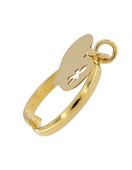 Anello Argento Dorato Pendente Forma Di Cuore [0f6b9510]