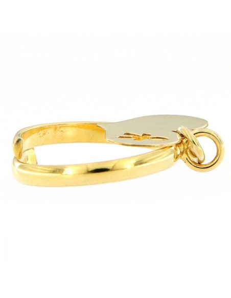 Anello Argento Dorato Pendente Forma Di Cuore [0a3bd20e]