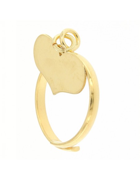 Anello Argento Dorato Pendente Forma Di Cuore [91185bff]