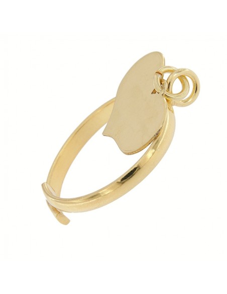 Anello Argento Dorato Pendente Forma Di Cuore [135e5bcf]