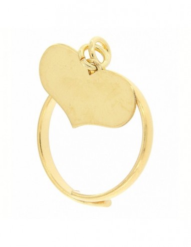 Anello Argento Dorato Pendente Forma Di Cuore [160e1cd1]