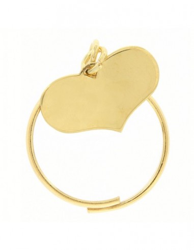 Anello Argento Dorato Pendente Forma Di Cuore [a113ddd5]