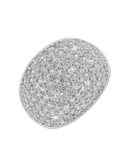 Anello Argento Rodiato Cabochon Pave Mara Venier [d7ce212a]