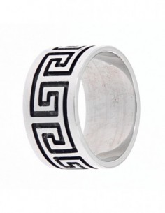 Anello Argento Rodiato Incisione Di Una Greca [bc759b5c]