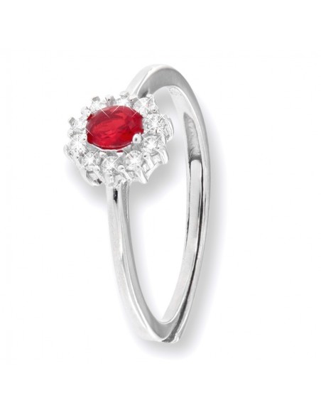 Anello Argento Rodiato Principessa Rossa 3x4MM [6ff3566d]