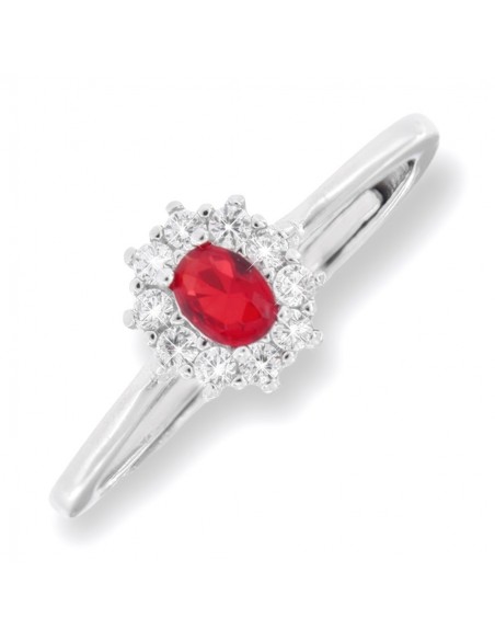 Anello Argento Rodiato Principessa Rossa 3x4MM [44054727]