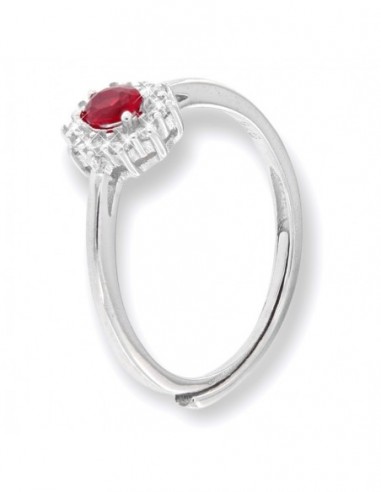 Anello Argento Rodiato Principessa Rossa 3x4MM [41550039]