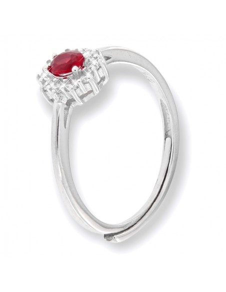 Anello Argento Rodiato Principessa Rossa 3x4MM [41550039]