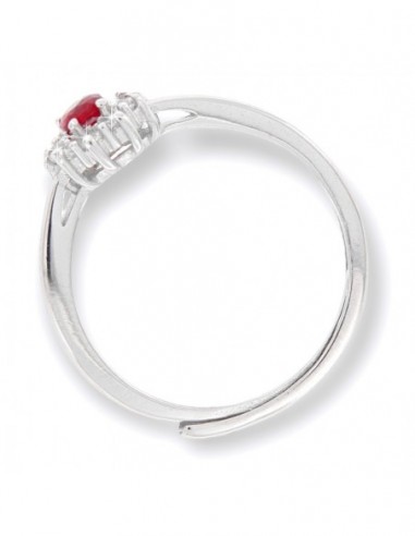 Anello Argento Rodiato Principessa Rossa 3x4MM [f648c13d]