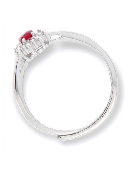 Anello Argento Rodiato Principessa Rossa 3x4MM [f648c13d]
