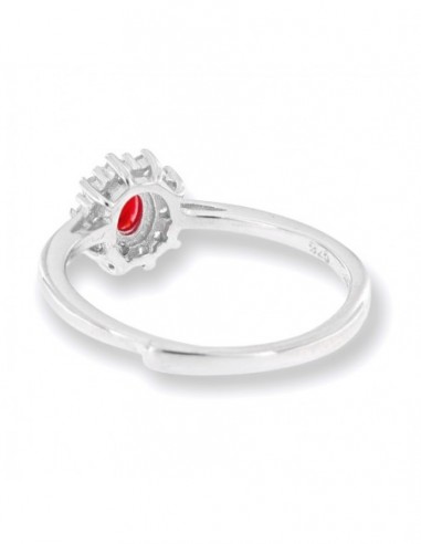 Anello Argento Rodiato Principessa Rossa 3x4MM [2f6e8230]