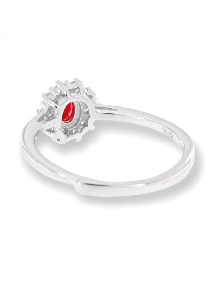 Anello Argento Rodiato Principessa Rossa 3x4MM [2f6e8230]