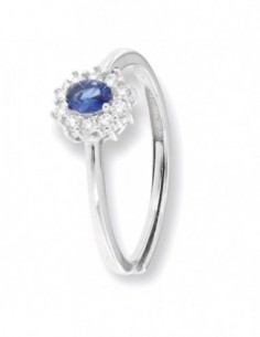 Anello Argento Rodiato Principessa Blu 4x3MM [d8ee9769]