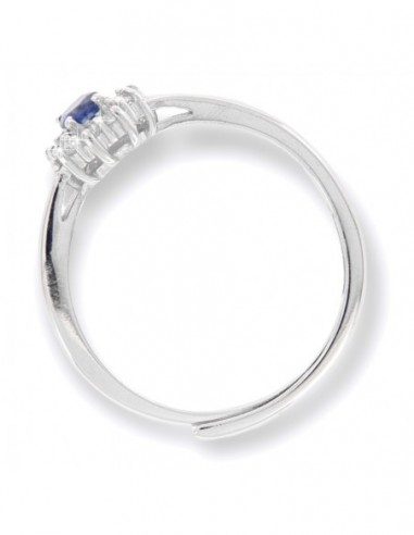 Anello Argento Rodiato Principessa Blu 4x3MM [71e4193c]